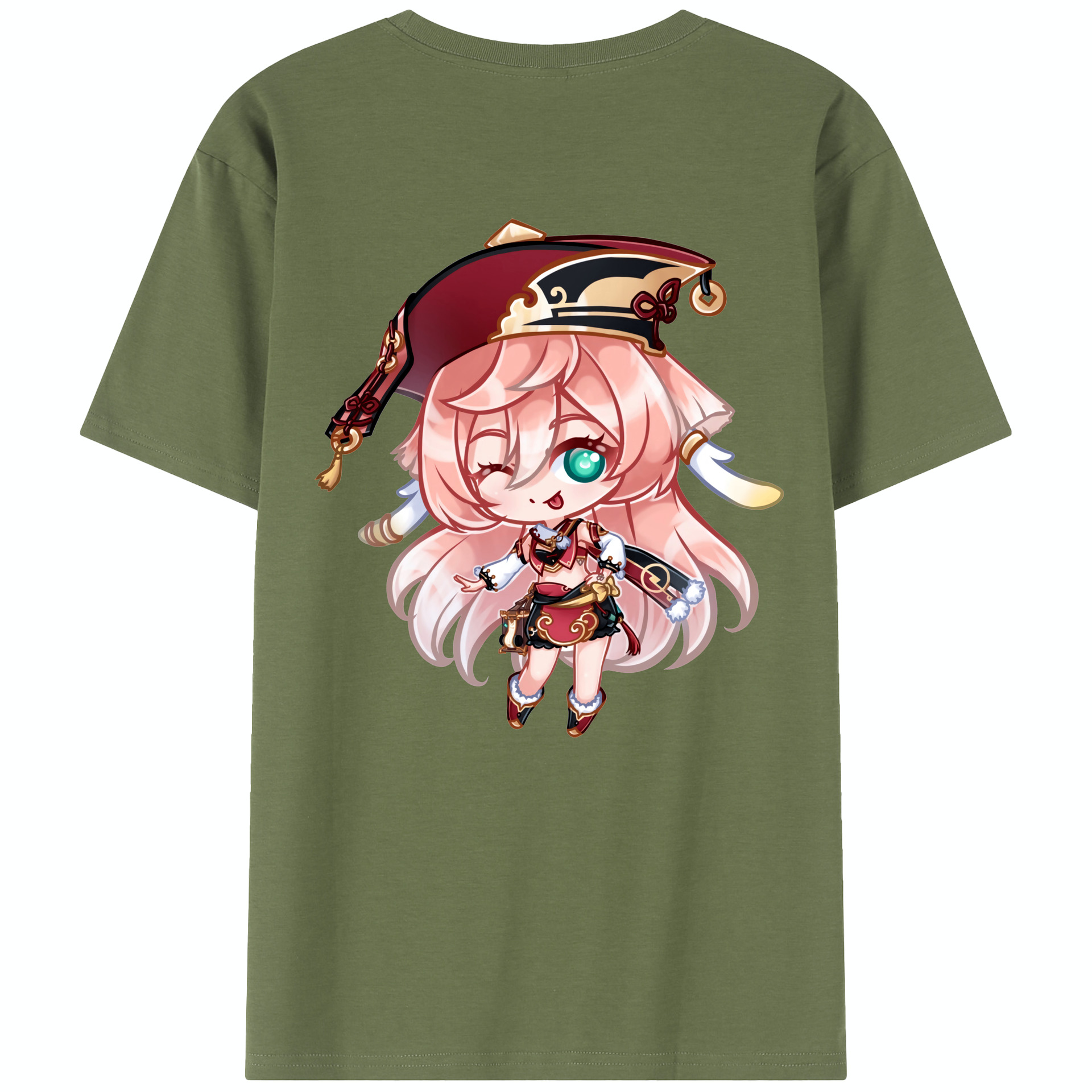げんし神 ヤンフェイ genshin Yanfei 綿100％半袖Tシャツ（背面プリント）